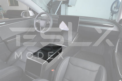 2020-Up Tesla Model 3 Y Carbon Fiber Interior Center Armrest Cover image 16