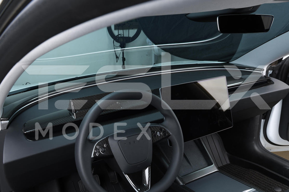 2017-Up Tesla Model 3 20-24 Y Carbon Fiber Interior Instrument Trim image 11