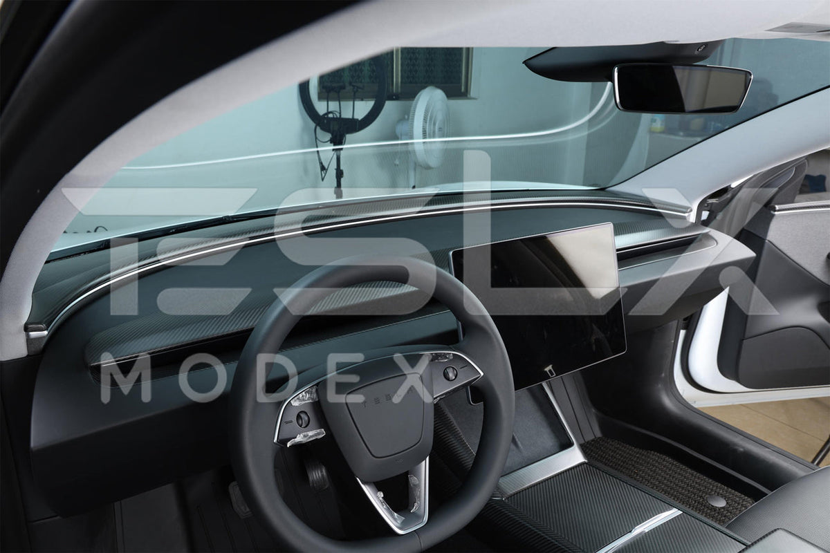 2017-Up Tesla Model 3 20-24 Y Carbon Fiber Interior Instrument Trim image 13