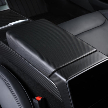 2020-Up Tesla Model 3 Y Carbon Fiber Interior Center Armrest Cover image 12
