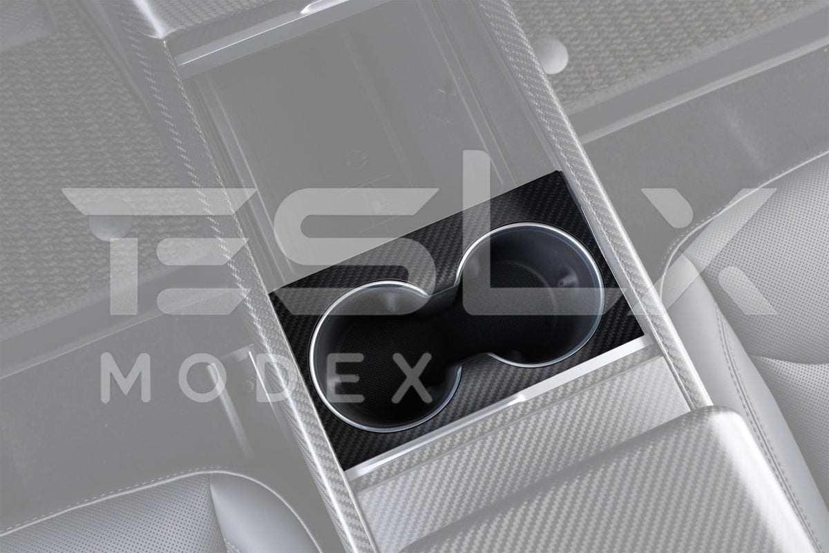2024-Up Tesla Model 3, 2025-Up Model Y Carbon Fiber Interior Water Cup Frame image 6