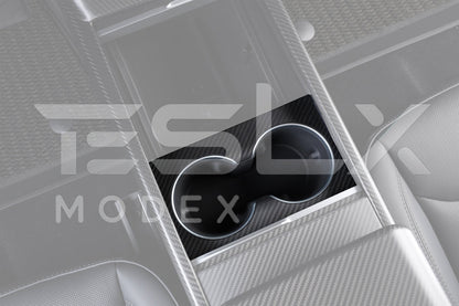 2024-Up Tesla Model 3, 2025-Up Model Y Carbon Fiber Interior Water Cup Frame image 6
