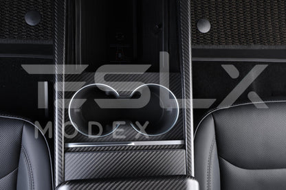 2024-Up Tesla Model 3, 2025-Up Model Y Carbon Fiber Interior Water Cup Frame image 3