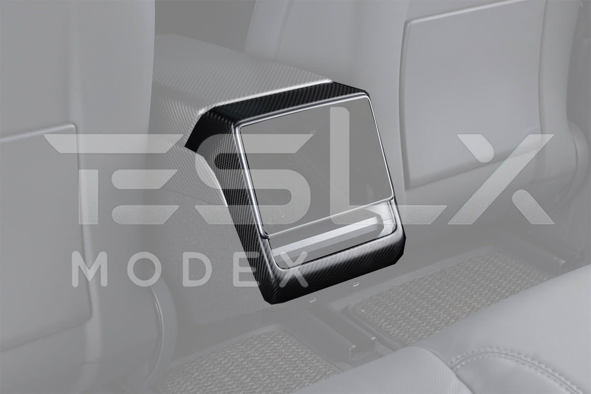 2024-Up Tesla Model 3, 2025-Up Model Y Carbon Fiber Interior Rear Display Frame Cover image 6