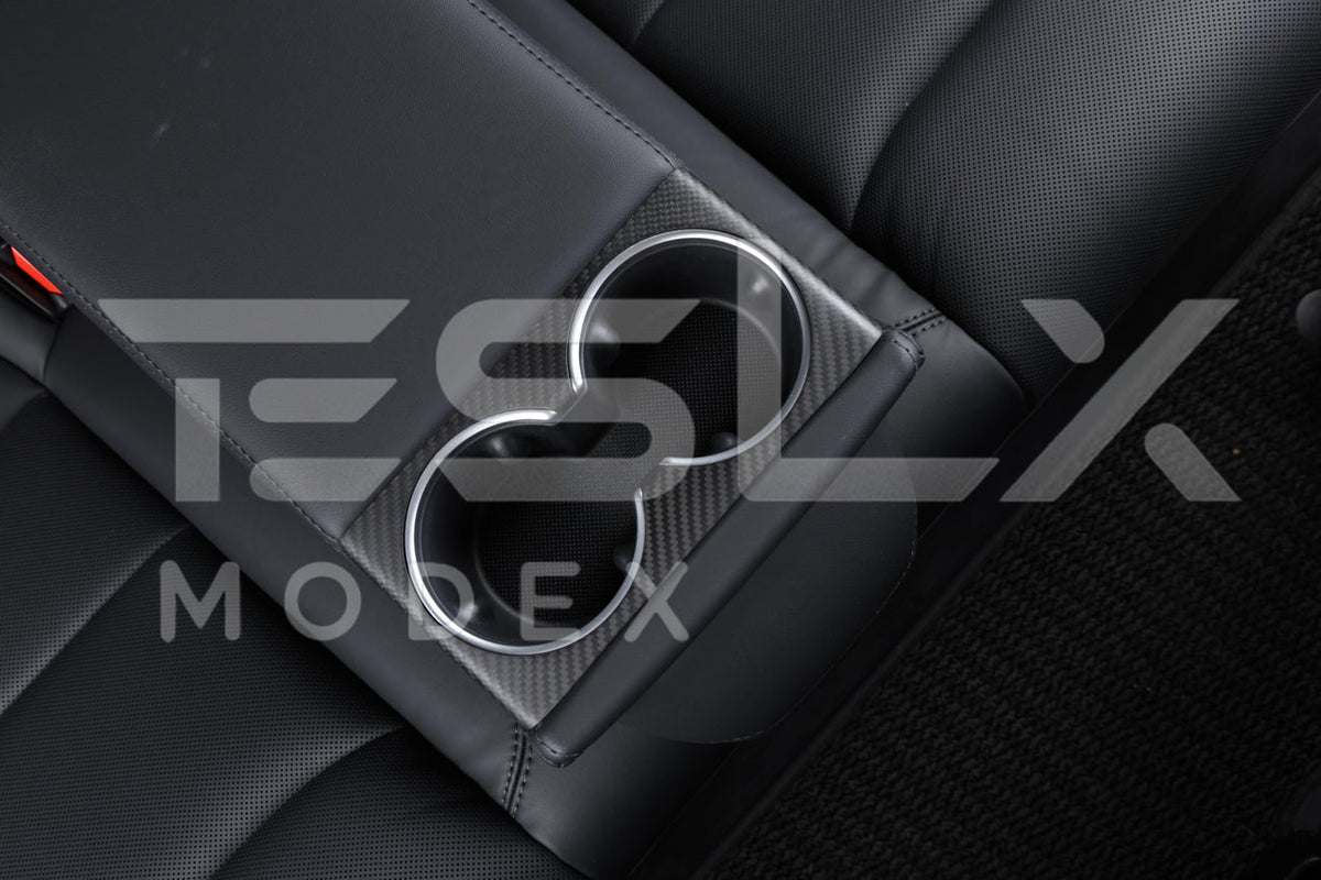 2024-Up Tesla Model 3, 2025-Up Model Y Carbon Fiber Interior Water Cup Frame image 11