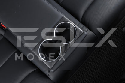 2024-Up Tesla Model 3, 2025-Up Model Y Carbon Fiber Interior Water Cup Frame image 11
