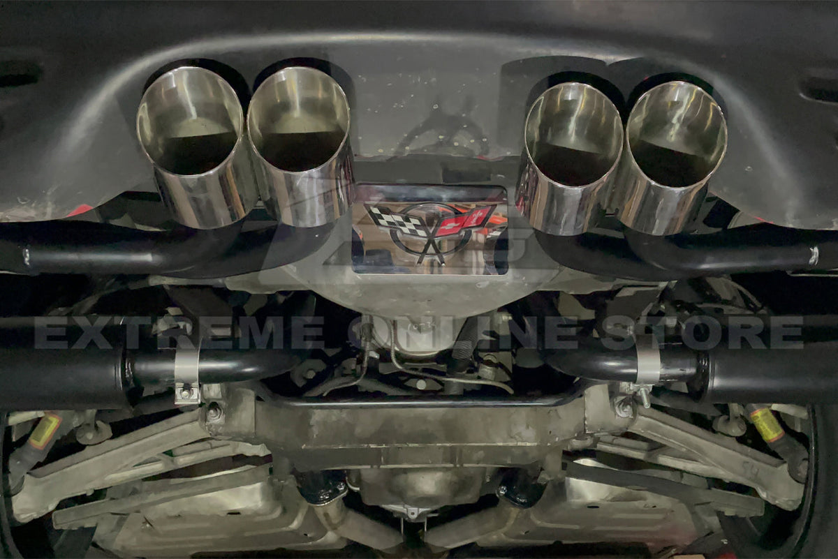 Corvette C5 Muffler Axle Back Quad Tips Exhaust image 9