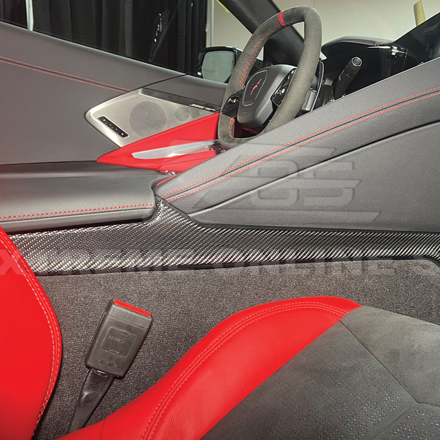 Corvette C8 DRY CARBON FIBER Center Console Side Panel Cover image 7