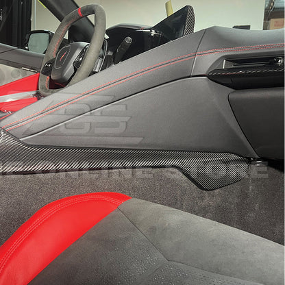 Corvette C8 DRY CARBON FIBER Center Console Side Panel Cover image 8