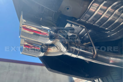 2021-Up Acura TLX Stainless Steel Muffler Delete Quad Tips Axle Back Exhaust image 6
