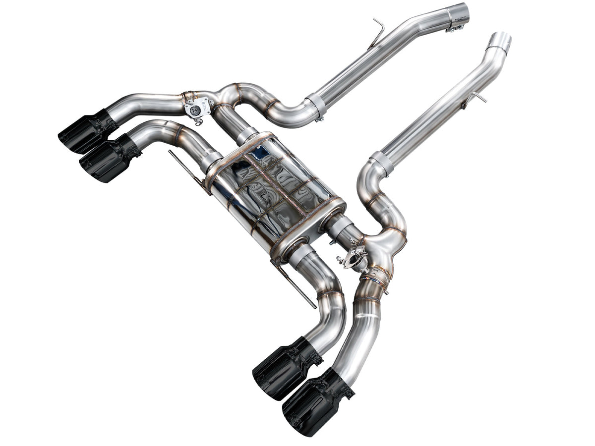 AWE Valved SwitchPath™ Axleback Exhaust for BMW F97 X3 M / F98 X4 M - Diamond Black Tips image 1