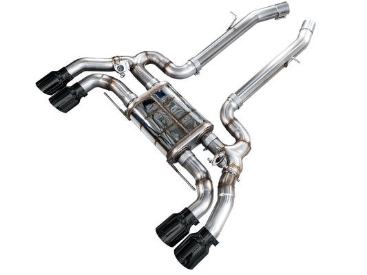 AWE Valved SwitchPath™ Axleback Exhaust for BMW F97 X3 M / F98 X4 M - Diamond Black Tips image 1