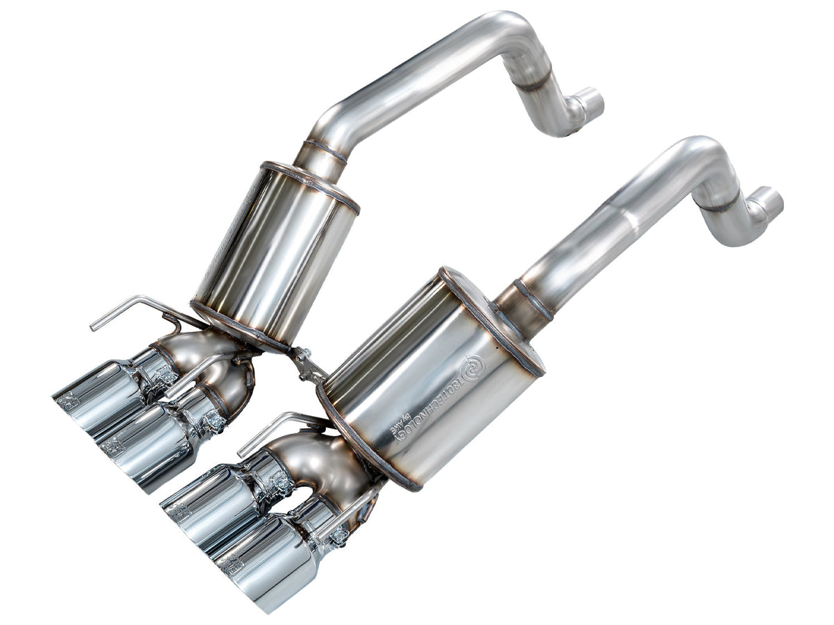 AWE Touring Edition Axleback Exhaust for C6 Chevrolet Corvette 6.0L (2005-2007) and 6.2L (2008) - Chrome Silver Tips image 1