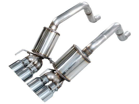 AWE Touring Edition Axleback Exhaust for C6 Chevrolet Corvette 6.0L (2005-2007) and 6.2L (2008) - Chrome Silver Tips image 1