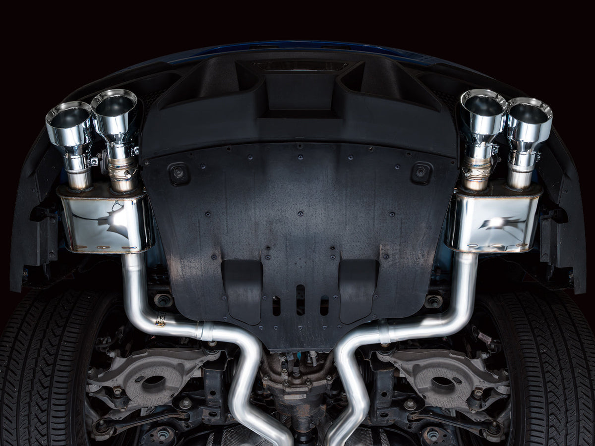 AWE SwitchPath™ Exhaust for Ford Mustang S550 Mach1 - Quad Chrome Silver Tip image 2