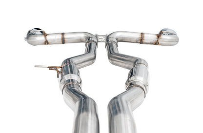 AWE Resonated Track Edition Exhaust for A90 Supra - 5" Chrome Silver Tips image 6