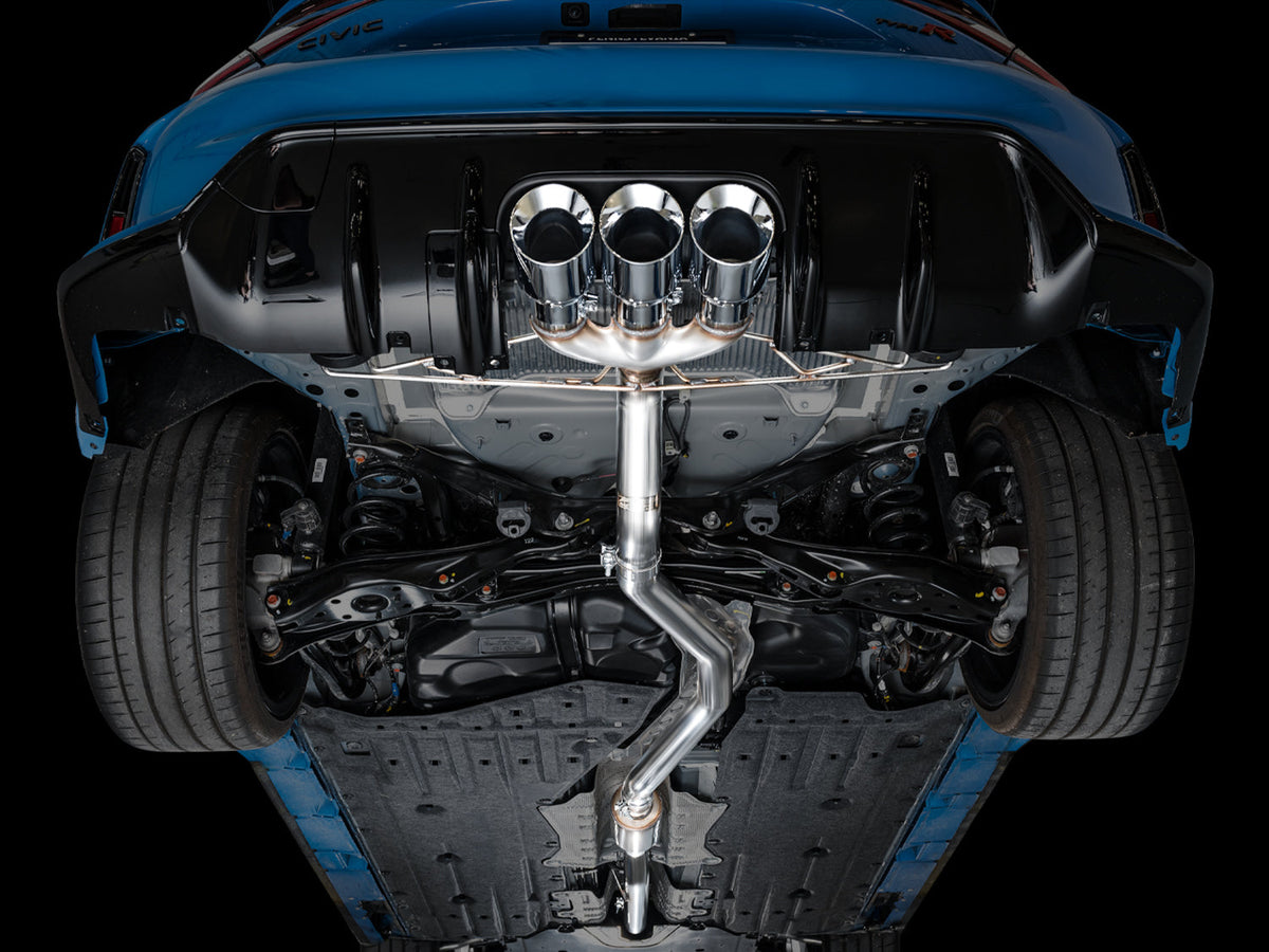 AWE Track Edition Exhaust for FL5 Civic Type R - Triple Chrome Silver Tips image 12