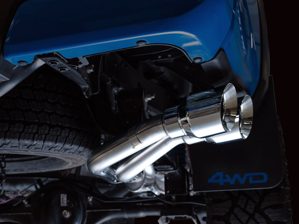 AWE 0FG Exhaust with BashGuard for 3rd Gen Tacoma - Dual Chrome Silver Tips image 10