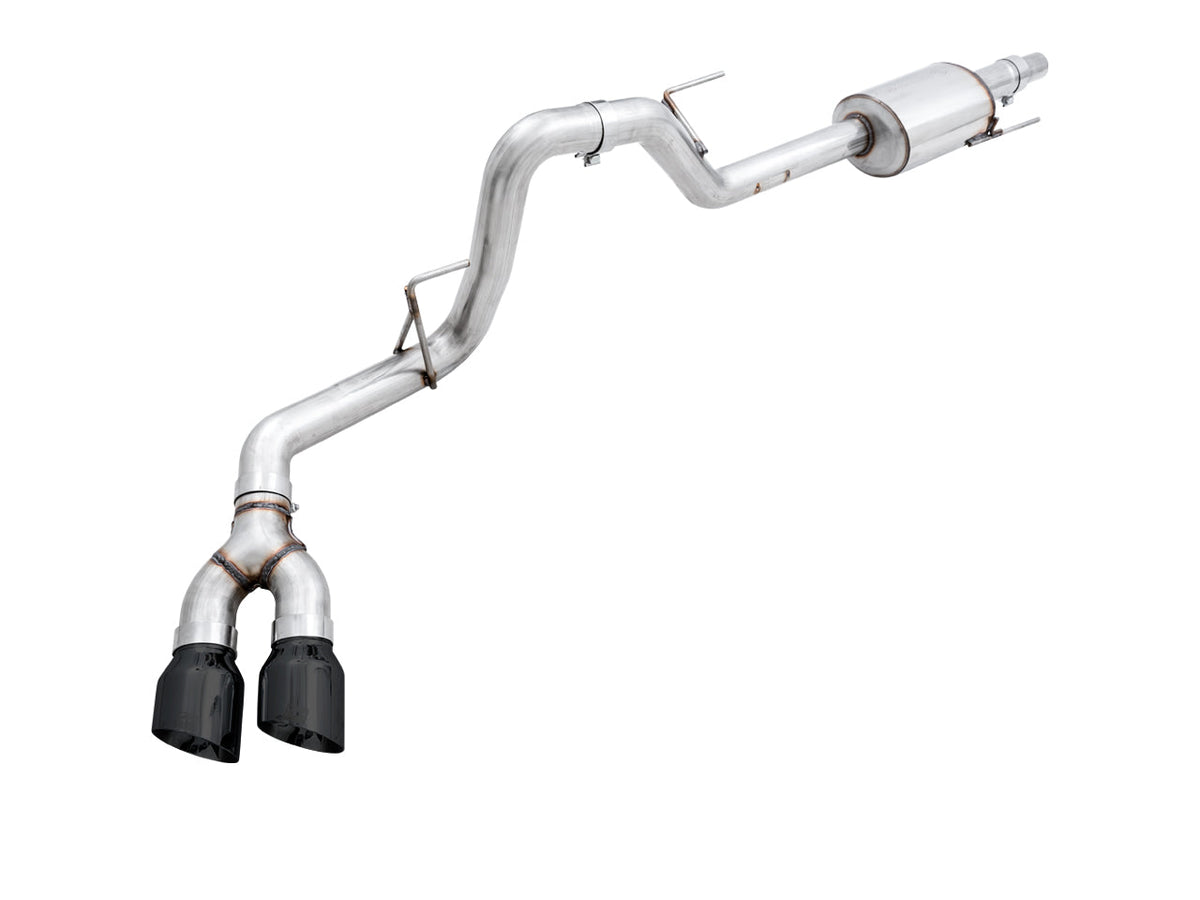 AWE 0FG Single Exit Exhaust for '15-'20 F-150 - 4.5 Diamond Black Tips image 1