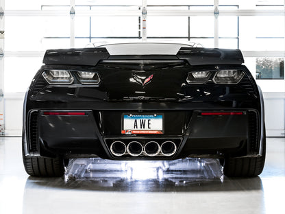 AWE Touring Edition Axleback Exhaust for C7 Corvette Stingray / Z51 / Grand Sport / Z06 / ZR1 -- Chrome Silver Tips (includes AWE AFM valve simulators) image 5