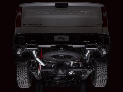 AWE 0FG Catback Split Rear Exit Exhaust for 4th Gen Silverado/Sierra 1500 5.3L (with bumper cutouts) - OE Tips image 3