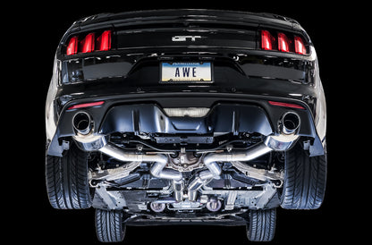 AWE Touring Edition Cat-back Exhaust for S550 Mustang GT - Dual Tip - Chrome Silver Tips image 3