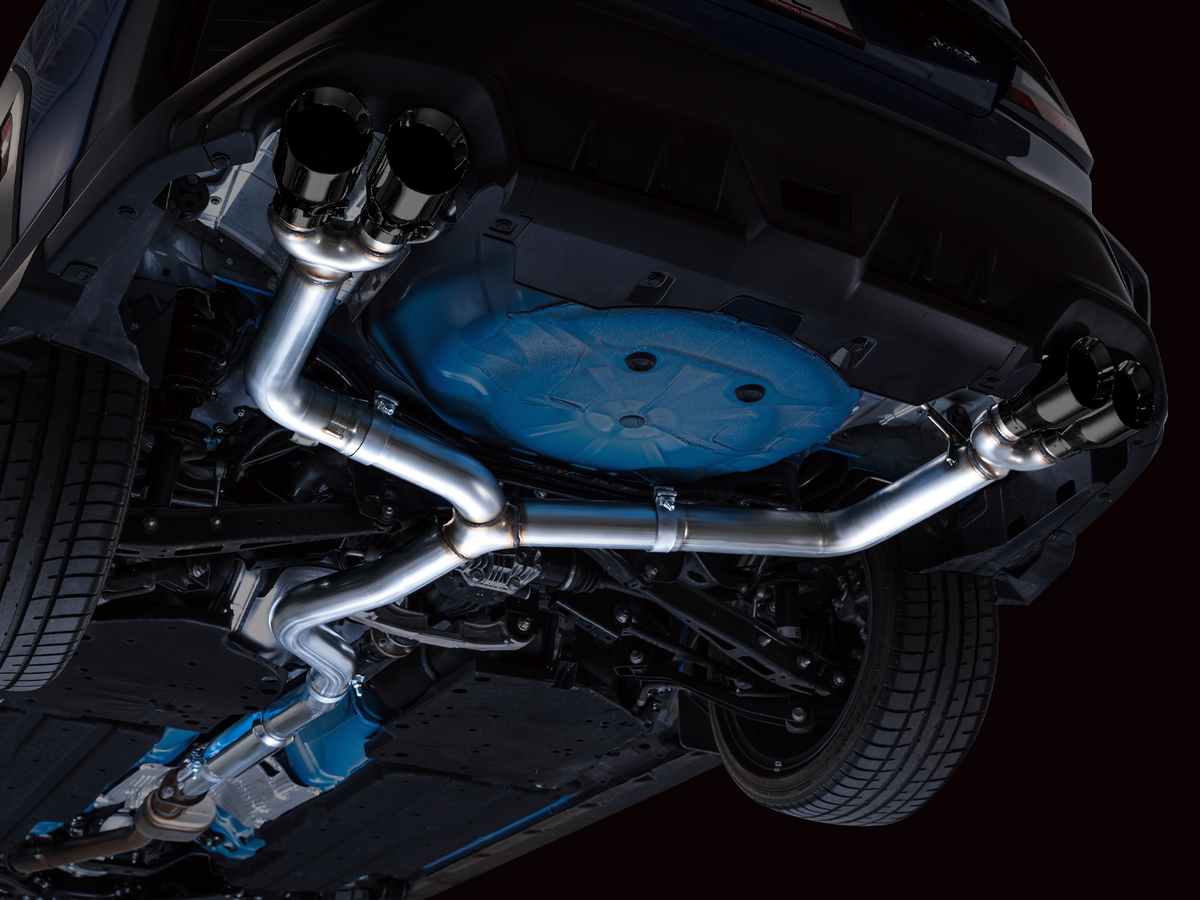 AWE Track Edition Exhaust for VB Subaru WRX - Diamond Black Tips image 8