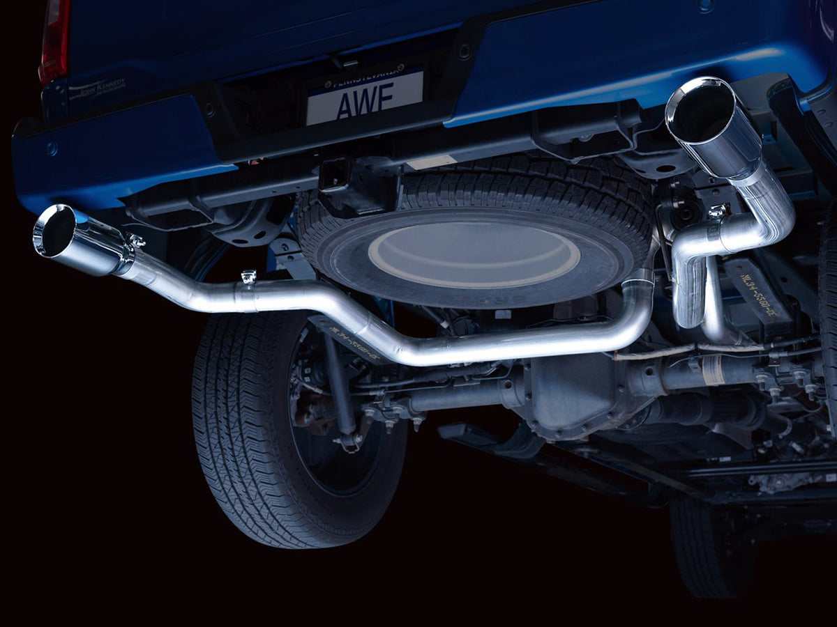 AWE 0FG Dual Split Rear Exhaust for '21+ Ford F-150 - 5 Chrome Silver Tips image 6