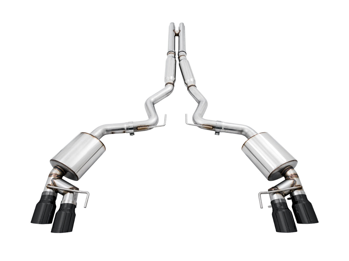 AWE Touring Edition Cat-back Exhaust for the '18-'23 S550 Mustang GT - Quad Diamond Black Tips image 5