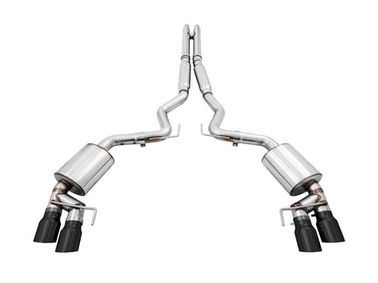 AWE Touring Edition Cat-back Exhaust for the '18-'23 S550 Mustang GT - Quad Diamond Black Tips image 5