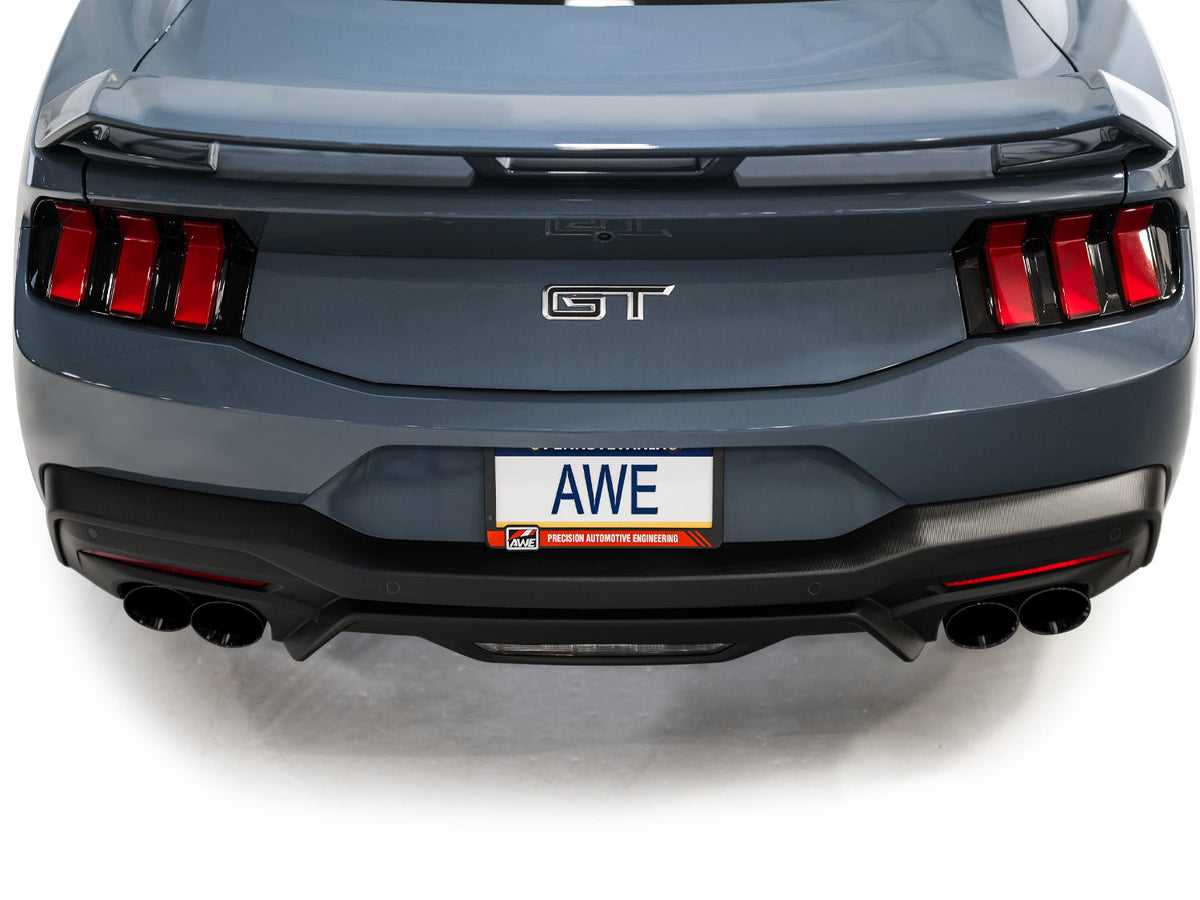 AWE Track Edition Exhaust for S650 Ford Mustang GT Fastback - Quad Diamond Black Tips image 6