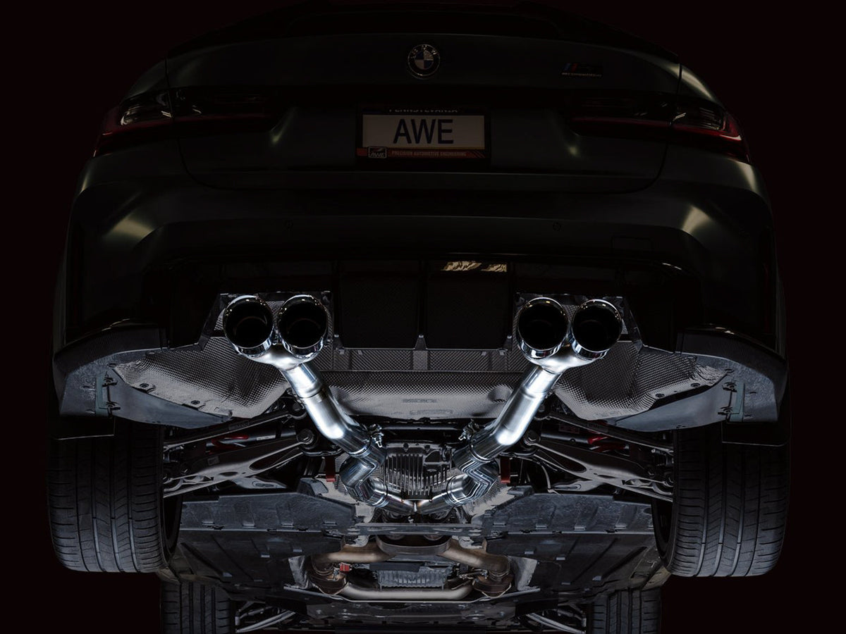 AWE Track Edition Catback Exhaust for BMW G8X M3/M4 - Chrome Silver Tips image 5