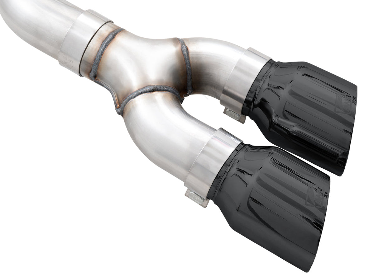 AWE 0FG Dual Side Exit Exhaust for '21+ Ford F-150 - 4.5 Diamond Black Tips image 8