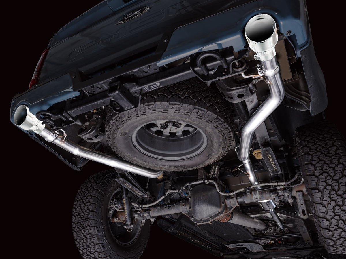 AWE 0FG Non-Resonated Catback for '21+ Ford F-150 Tremor (With Bumper Cutouts) - Chrome Silver Tips image 2