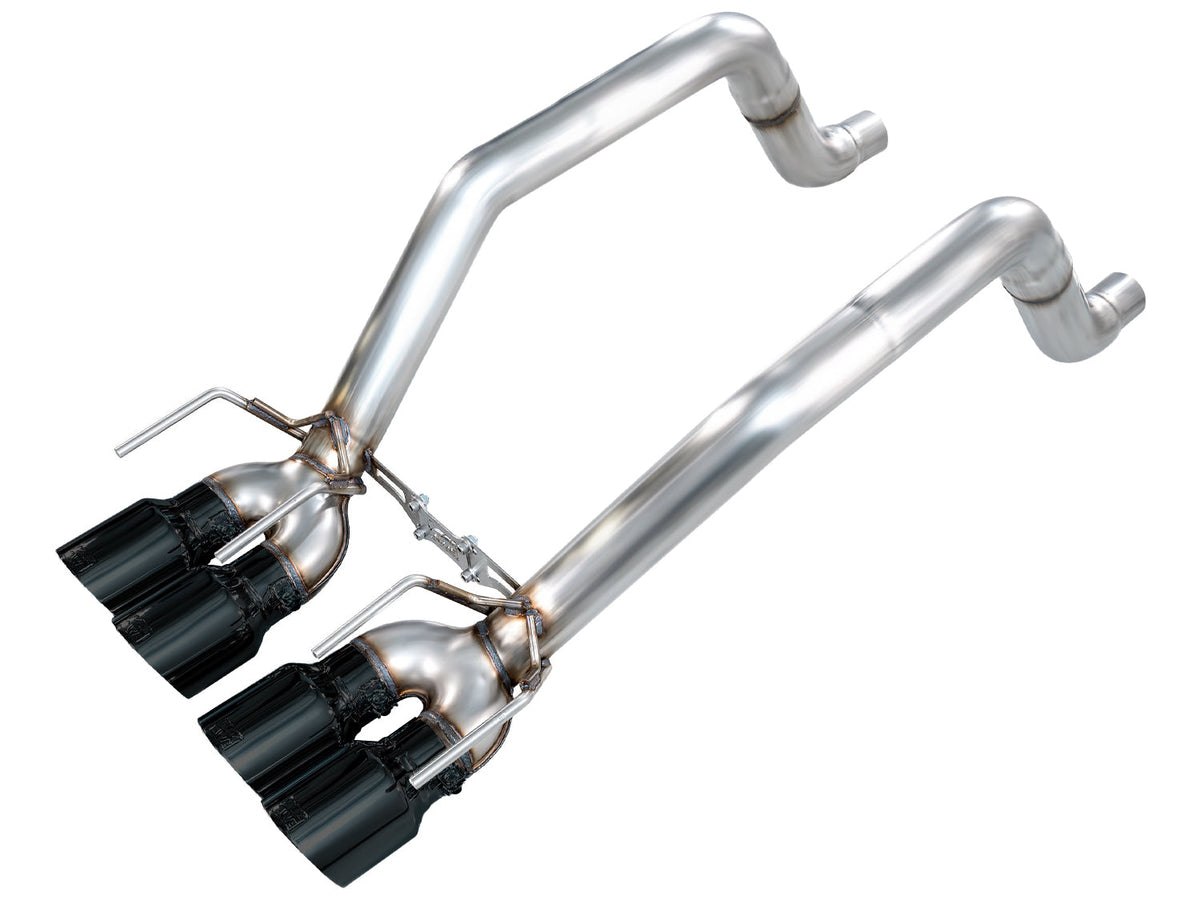 AWE Track Edition Axleback Exhaust for C6 Chevrolet Corvette 6.0L (2005-2007) and 6.2L (2008) - Diamond Black Tips image 1
