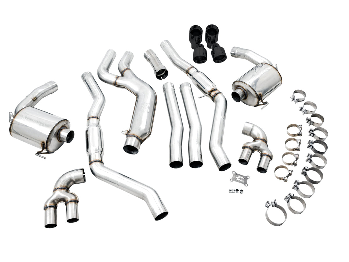 AWE Resonated Touring Edition Exhaust for G2X M340i / M440i - Diamond Black Tips image 8