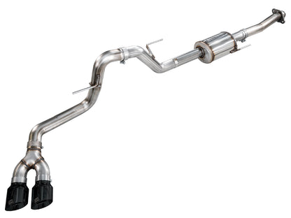 AWE 0FG Dual Side Exit Exhaust for Ford F-150 Regular Cab - 4.5 Diamond Black Tips image 1