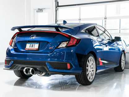 AWE Touring Edition Exhaust for 10th Gen Civic Si Coupe / Sedan (includes Front Pipe) - Dual Chrome Silver Tips image 4