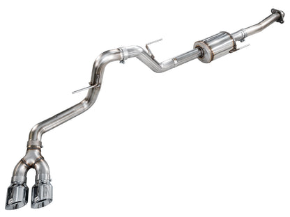 AWE 0FG Dual Side Exit Exhaust for Ford F-150 Regular Cab - 4.5 Chrome Silver Tips image 1