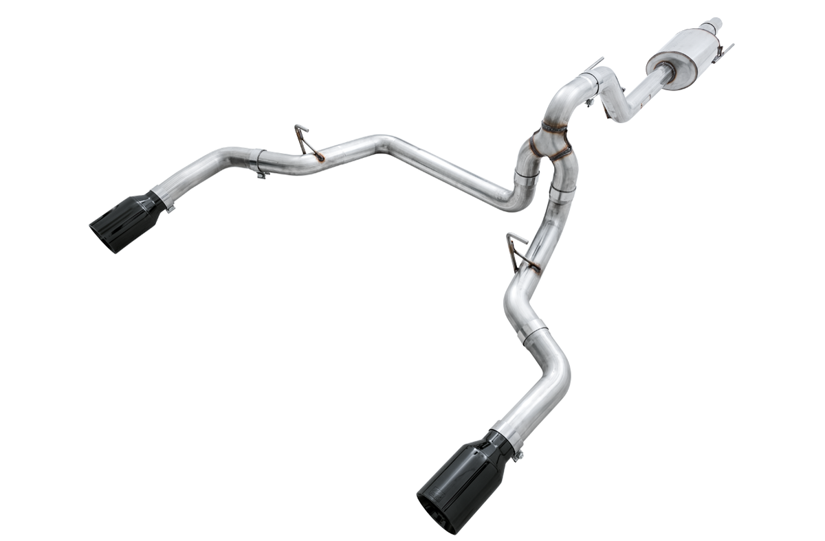 AWE 0FG Dual Exit Exhaust for '15-'20 F-150 - 5 Diamond Black Tips image 1
