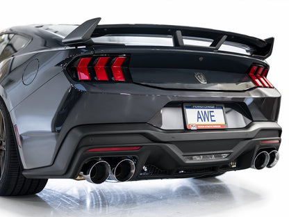 AWE Track Edition Exhaust for S650 Ford Mustang Dark Horse - Quad Chrome Silver Tips image 7
