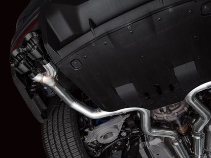 AWE Track Edition Exhaust for S650 Ford Mustang Dark Horse - Quad Diamond Black Tips image 2