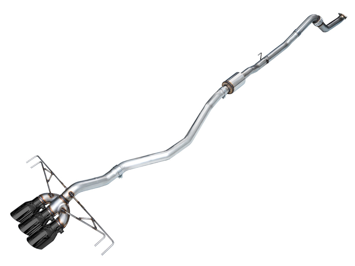 AWE Track Edition Exhaust for FL5 Civic Type R - Triple Diamond Black Tips image 1