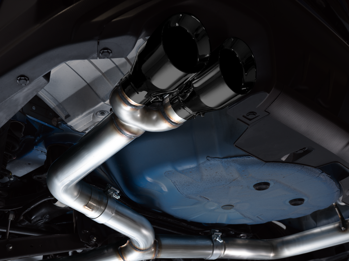 AWE Track Edition Exhaust for VB Subaru WRX - Diamond Black Tips image 9
