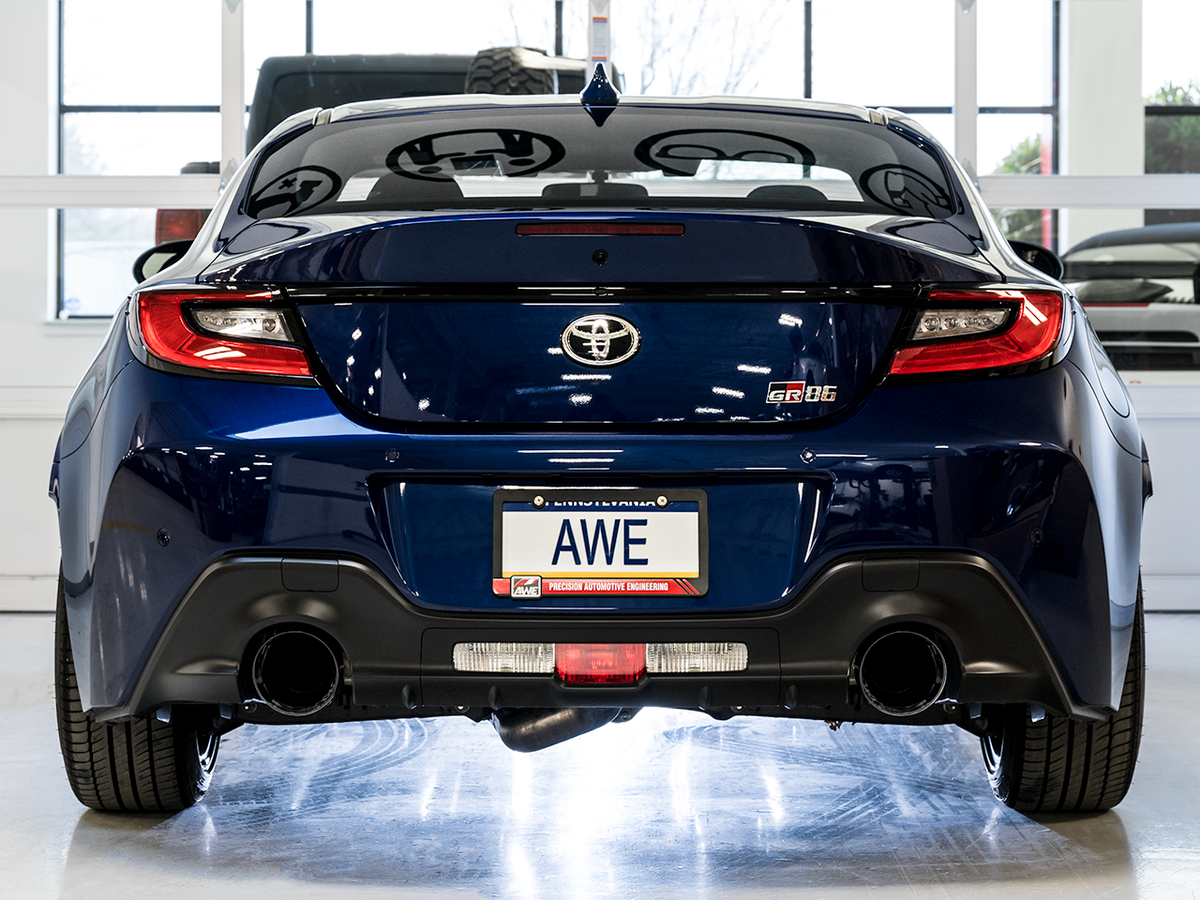 AWE Touring Edition Exhaust for Subaru BRZ / Toyota GR86 / Toyota 86 / Scion FR-S - Diamond Black Tips image 7