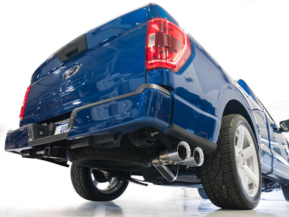 AWE 0FG Dual Side Exit Exhaust for Ford F-150 Regular Cab - 4.5 Chrome Silver Tips image 5