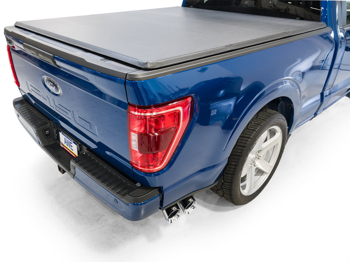 AWE 0FG Dual Side Exit Exhaust for Ford F-150 Regular Cab - 4.5 Chrome Silver Tips image 6
