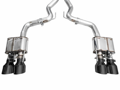 AWE SwitchPath™ Exhaust for Ford Mustang S550 Mach1 - Quad Diamond Black Tips image 9