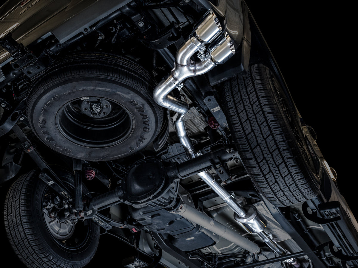 AWE 0FG Catback Dual Side Exit Exhaust for 4th Gen Silverado/Sierra 1500 5.3L (Flat Bumper) - Chrome Silver Tips image 4