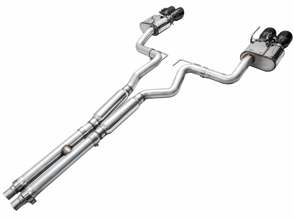 AWE SwitchPath™ Exhaust for S650 Ford Mustang GT Fastback - Quad Diamond Black Tips image 13